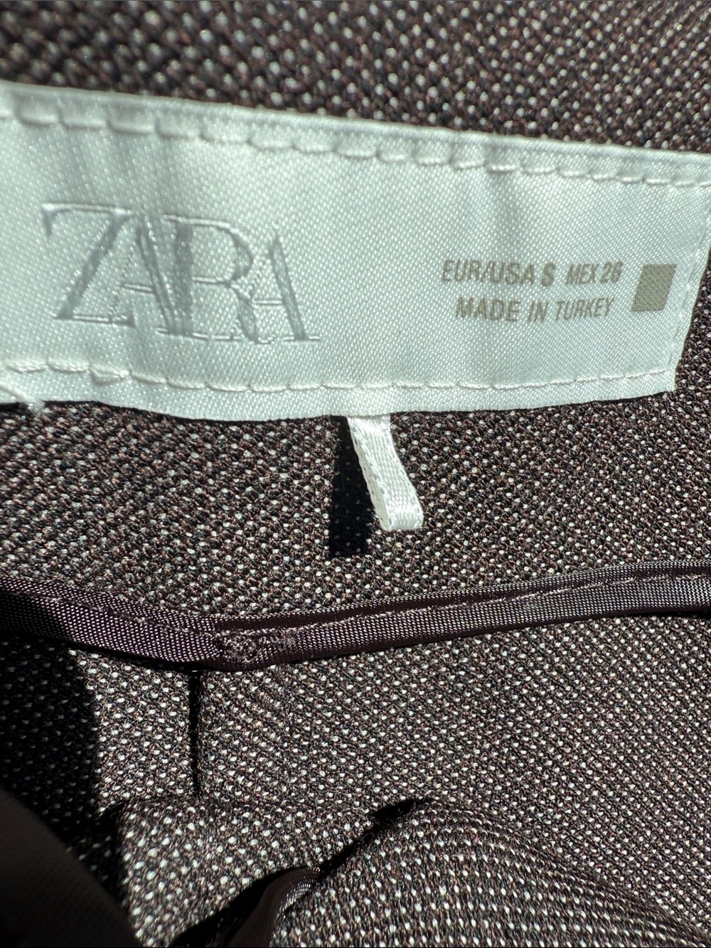 Zara High-Waist Tapered Women's Pants in Dark Brown - Picture 17 of 17